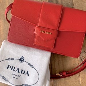 PRADA Saffiano Bicolor Shoulder Bag